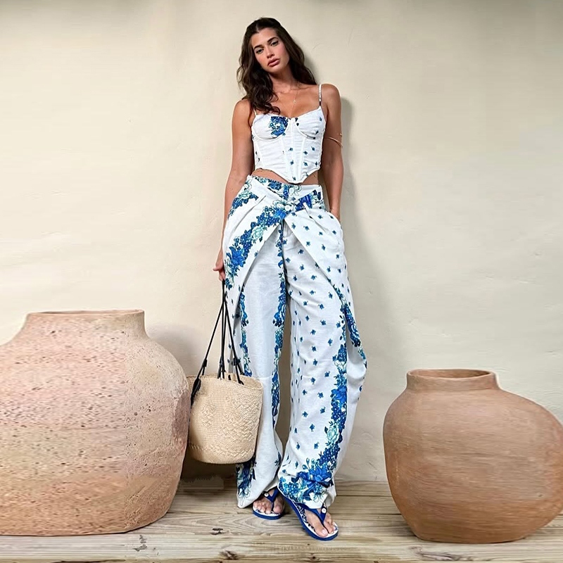 Sexy Printed Vest Trouser Wome - Romper Floral Print ulasan dan harga