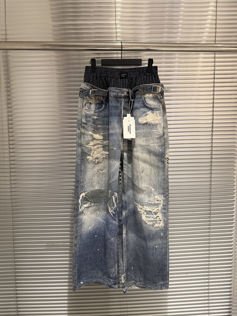 Best Version PTL INDEX Double- - Shorts Denim Frayed ulasan dan harga