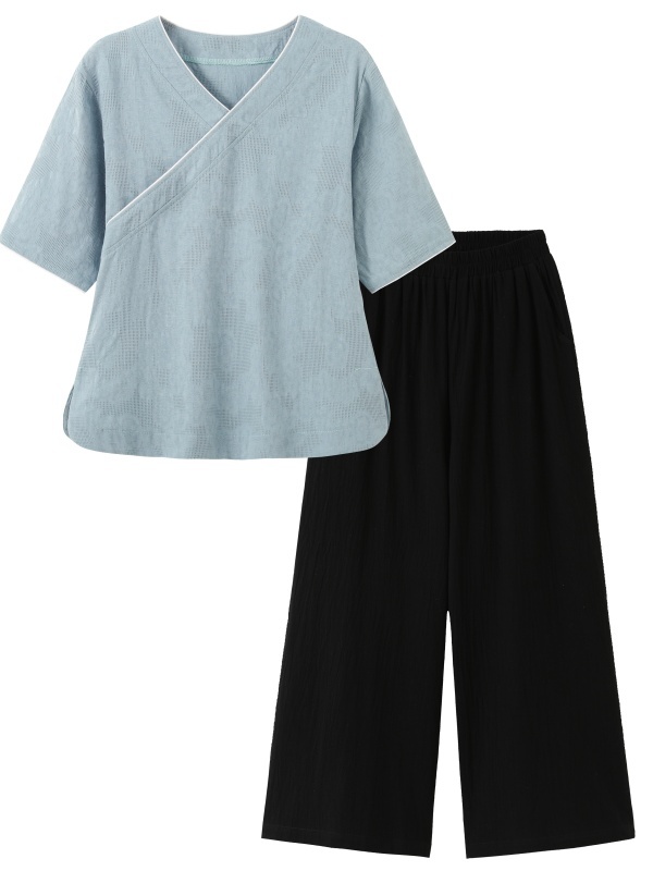 New Chinese Style Artistic Ret - Linen Pant Wide ulasan dan harga