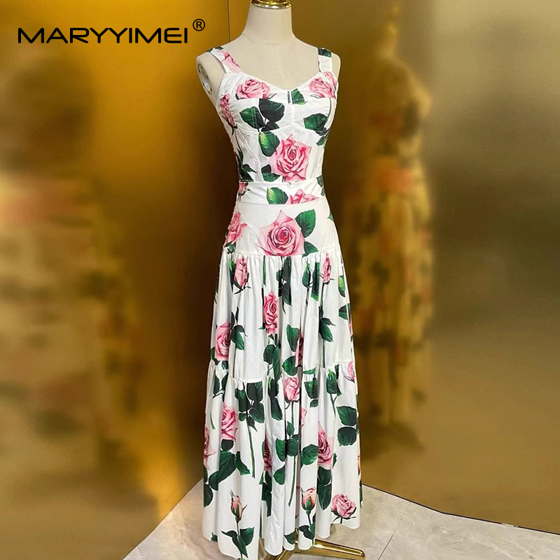 MARYYIMEI Floral-Print Pleated - Romper Floral Print ulasan dan harga
